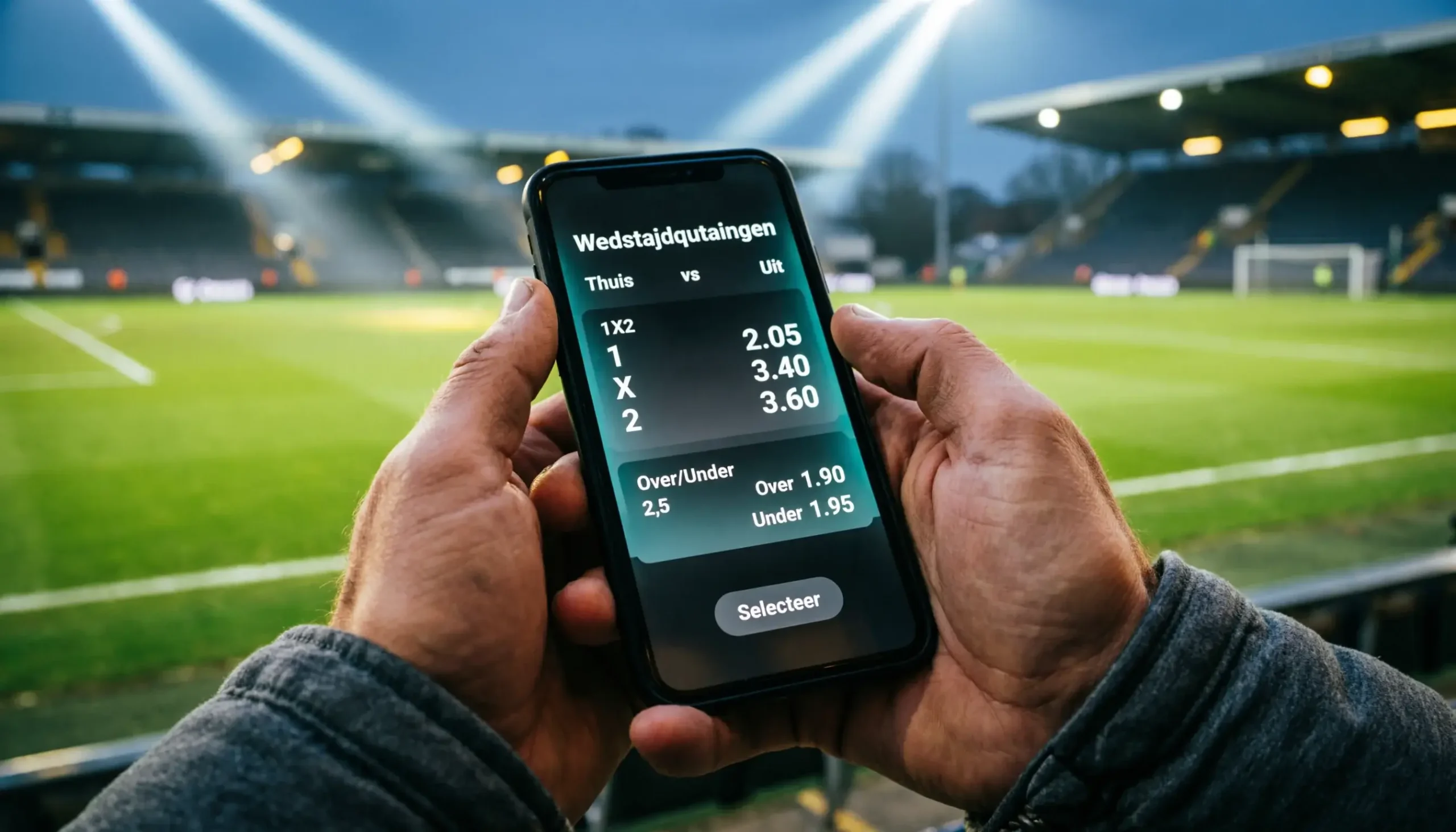 Odds en quoteringen bij voetbal uitgelegd met wedstrijdscherm